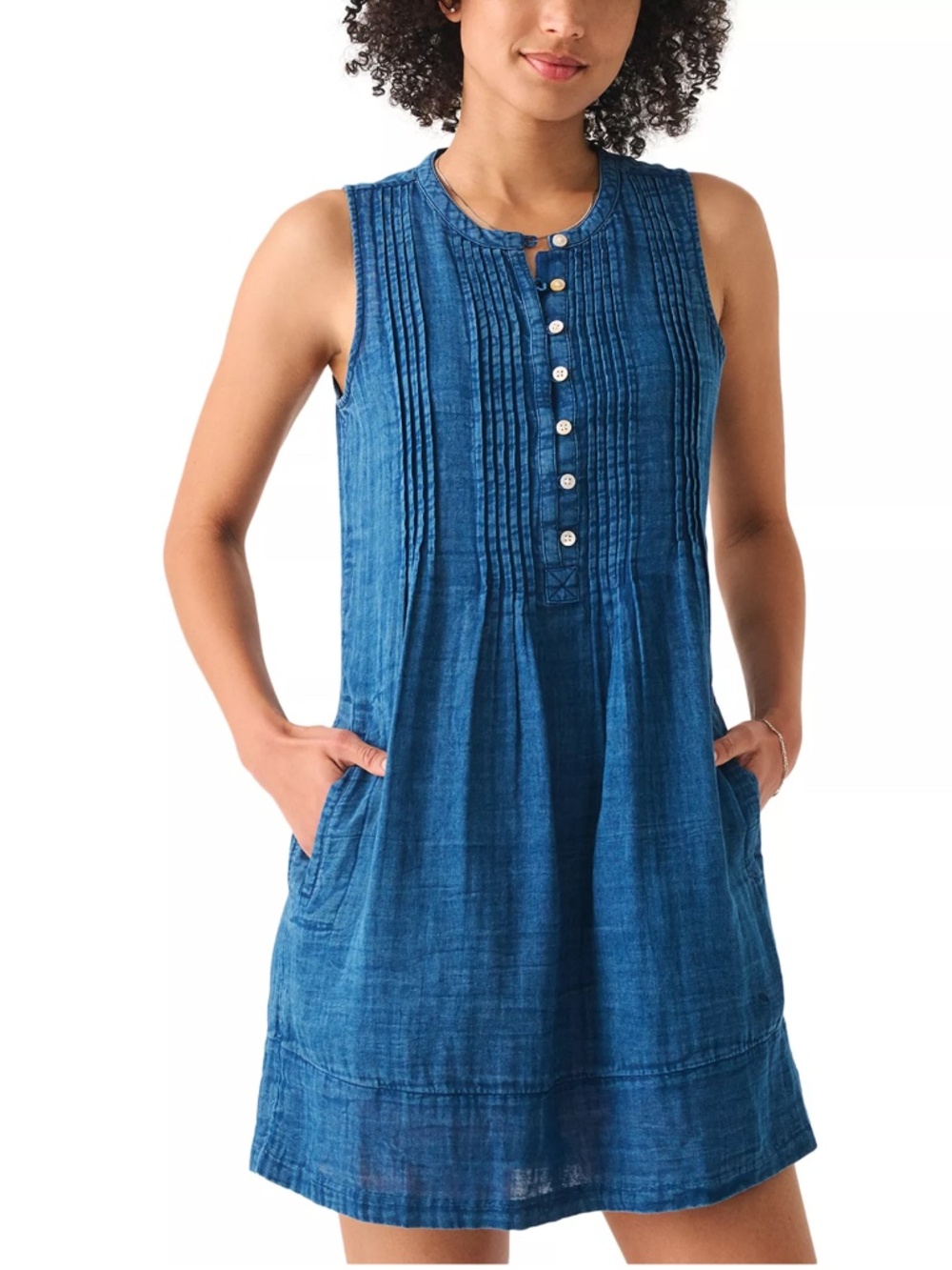 Faherty Isha Linen Mini Dress